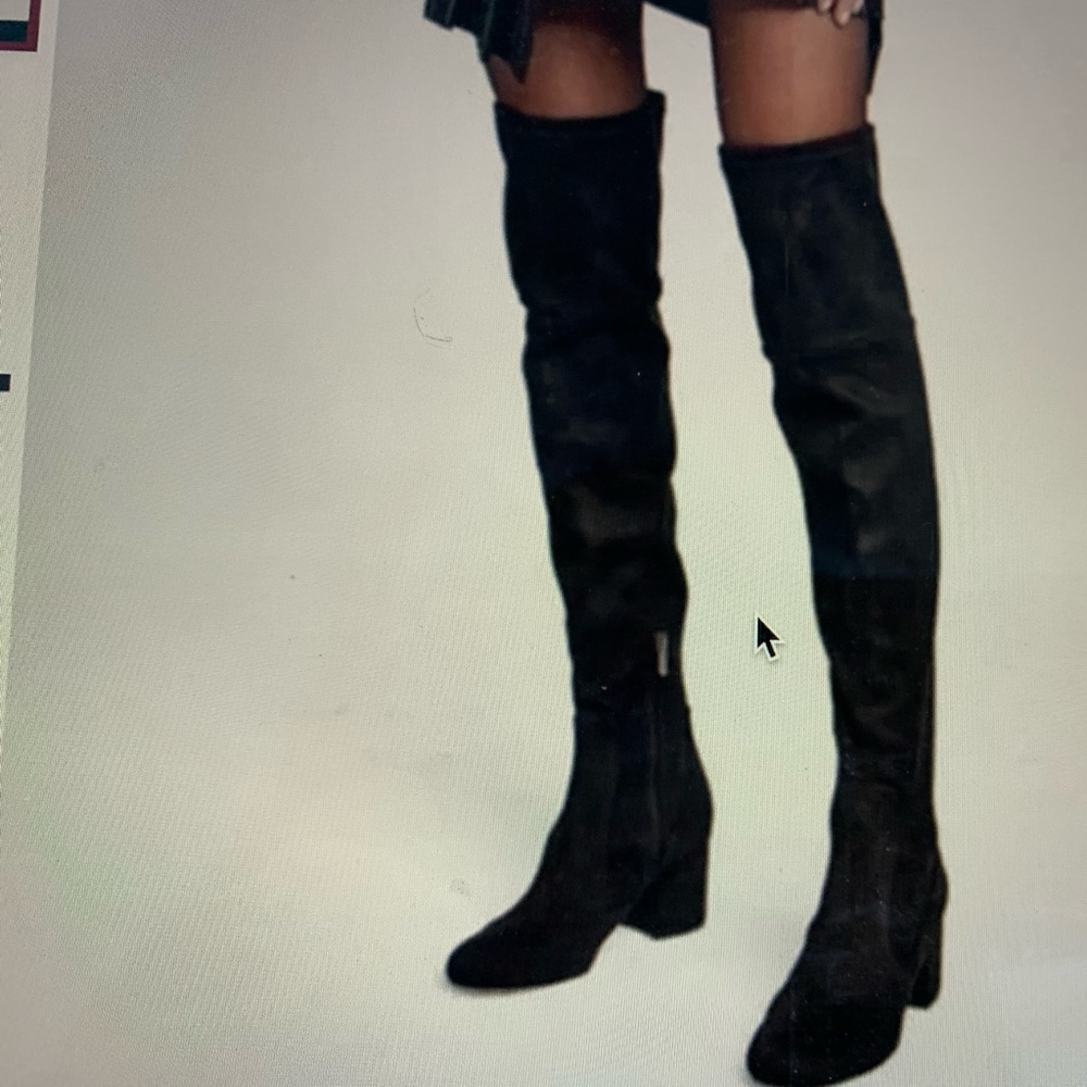 Sam Edelman Varona  Black Suede Over Knee Boots Size 6
